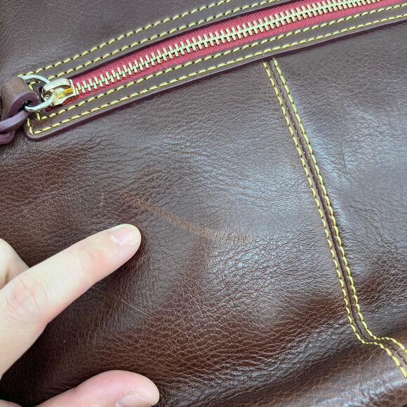 Dooney & Bourke Florentine Med Toggle Crossbody Bags Chestnut Brown - Picture 13 of 16